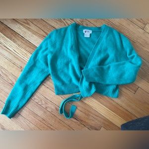 Vintage green ballet wrap sweater